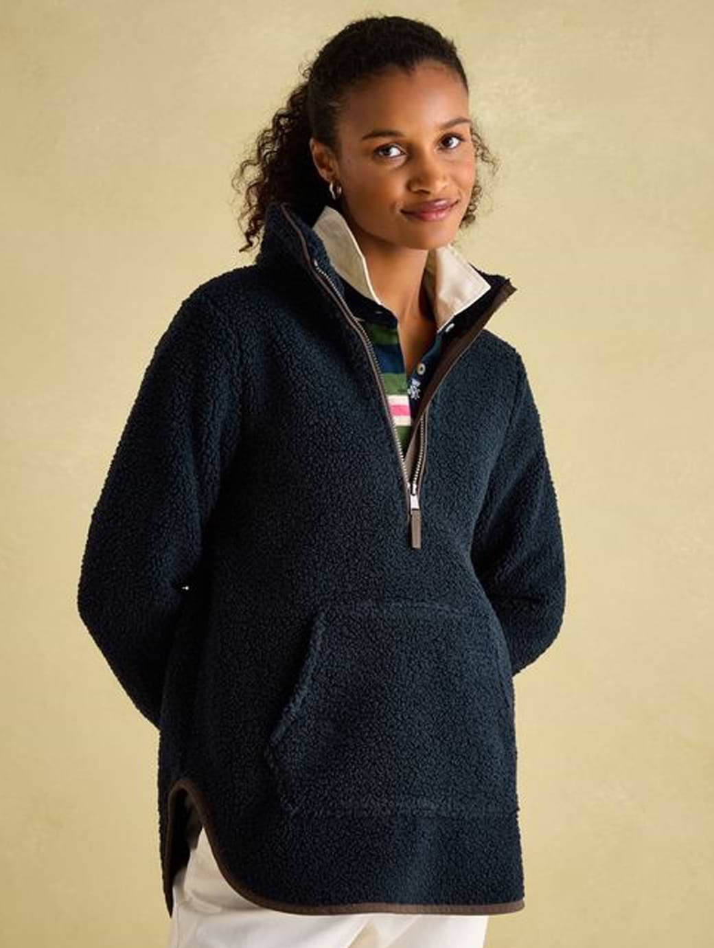 Joules Women's Aldeburgh Quarter Zip Fleece Navy