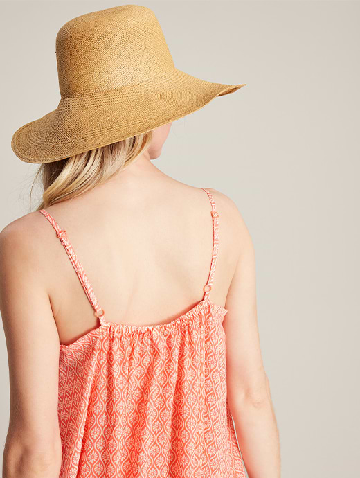 Joules Women s Amanda Beach Dress Orange Ditsy