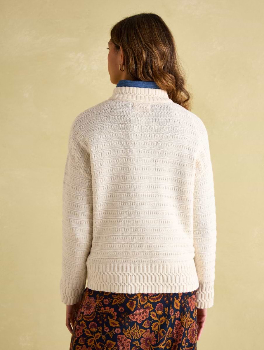 Joules Women s Bernie Crew Neck Textured Jumper Creme