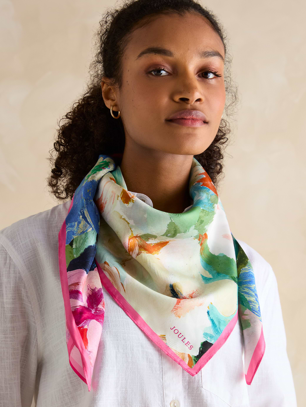 Joules Women's Bloomfield Scarf Multi Floral