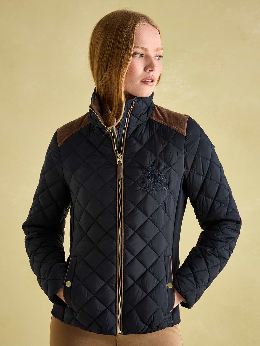 Ladies navy quilted jacket uk shop