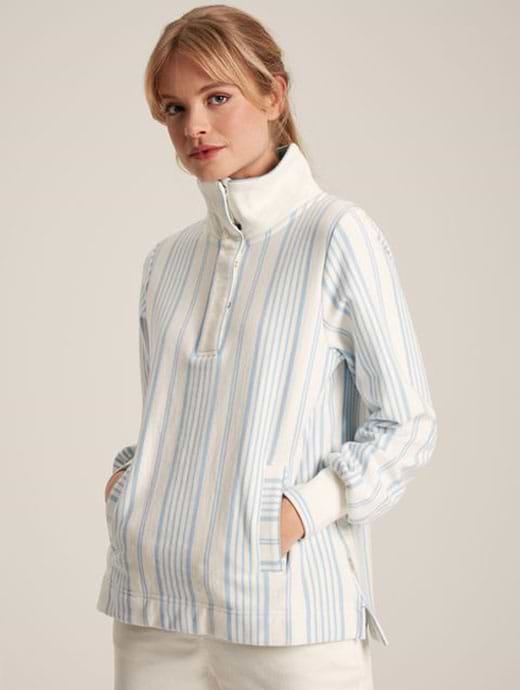 Joules Women s Burnham Jersey Relaxed Fit Sweatshirt Blue White
