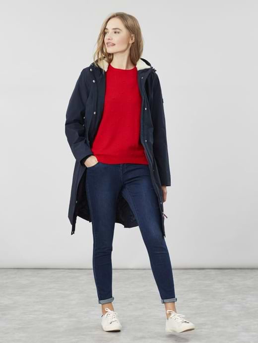 Joules Women s Charlton Waterproof Parka Marine Navy