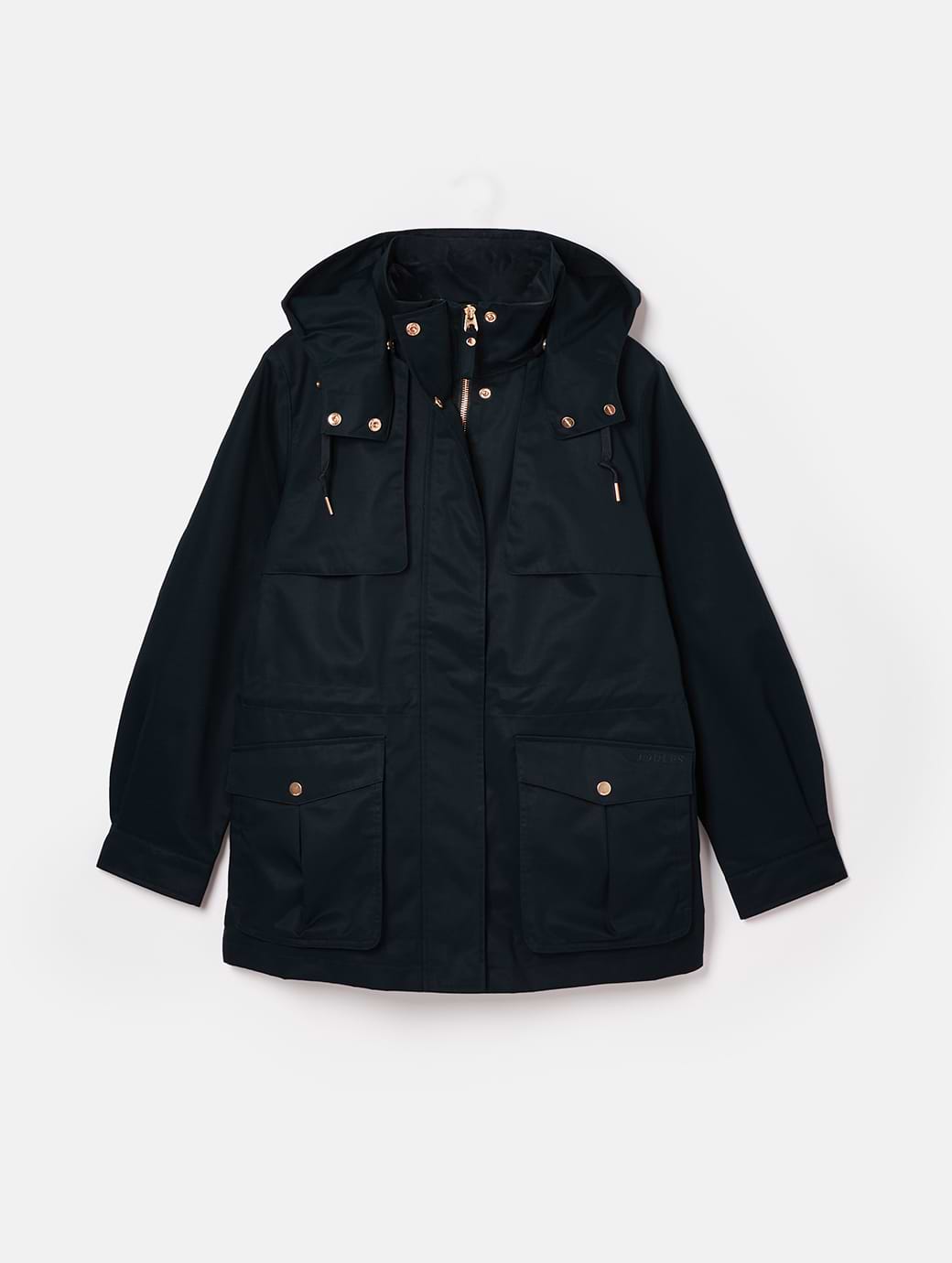 Joules Women s Fairford Premium Waterproof Raincoat with Hood Navy