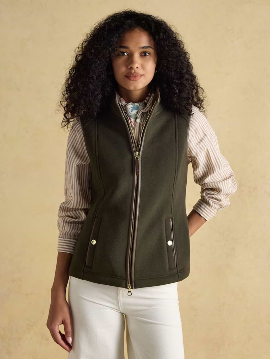 Joules Women's Heritage Fleece Gilet Green