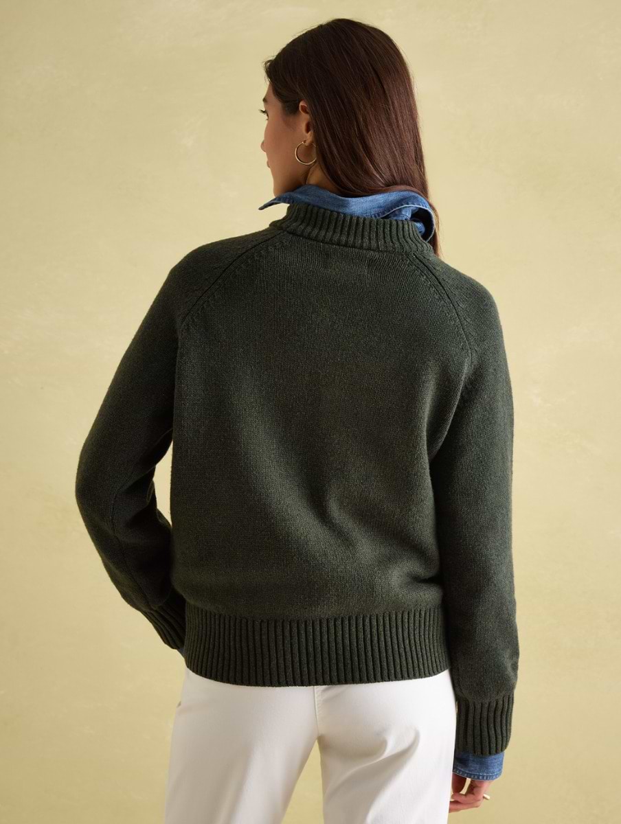 Joules Women s Jonty Intarsia Knit Jumper Heritage Green Fox