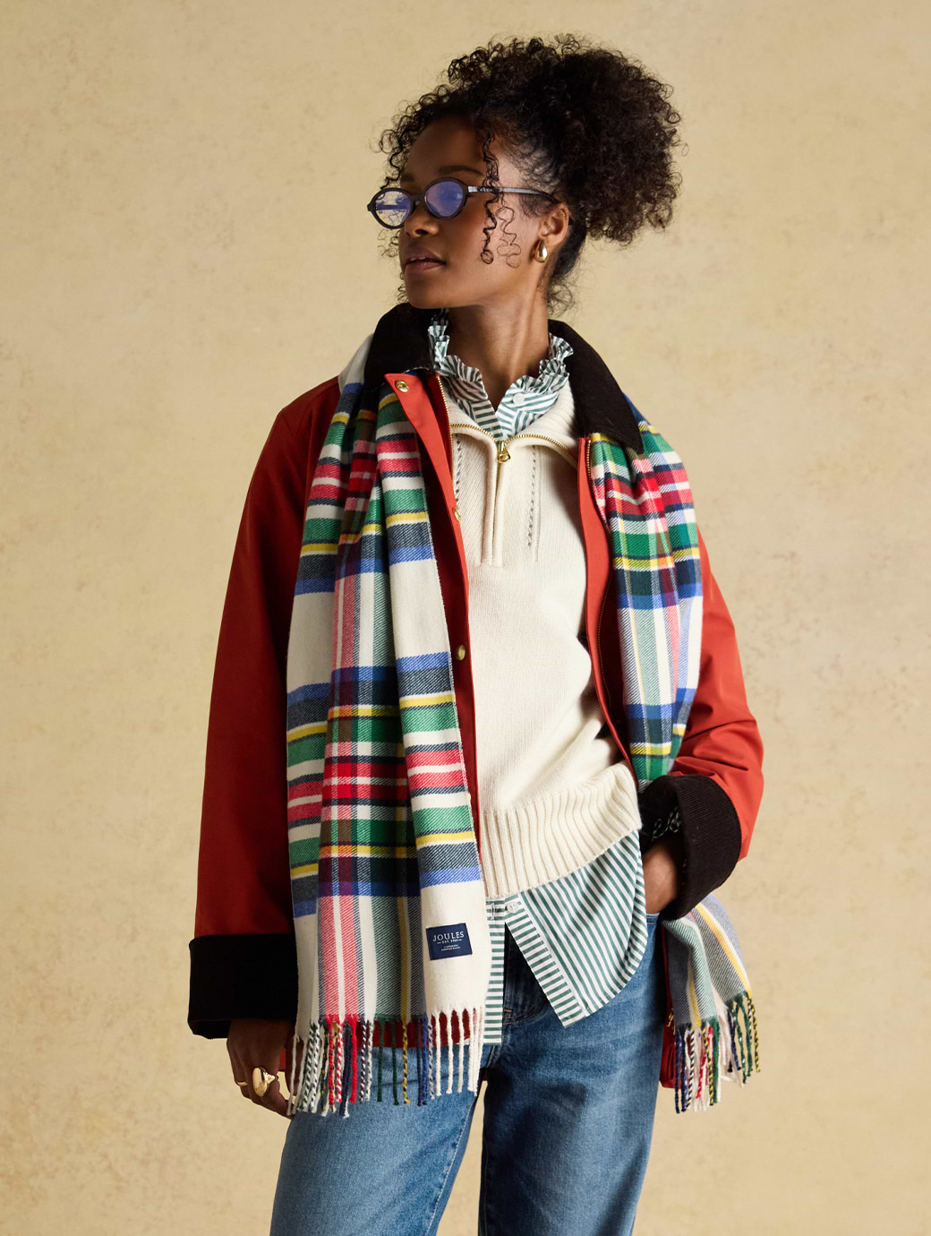 Joules Women's Langtree Scarf Multi Bright