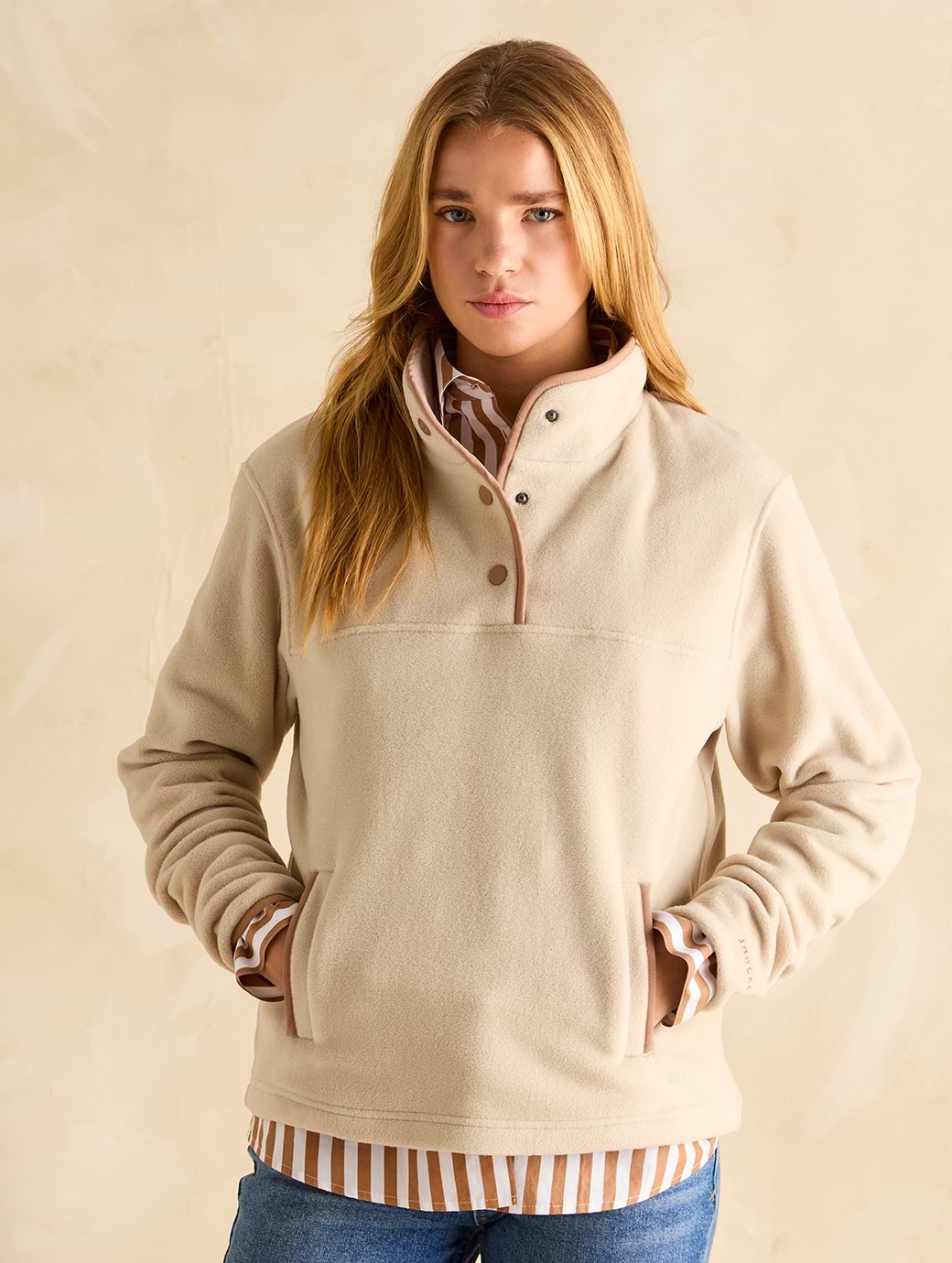 Joules Women's Lulworth Fleece Sandstone