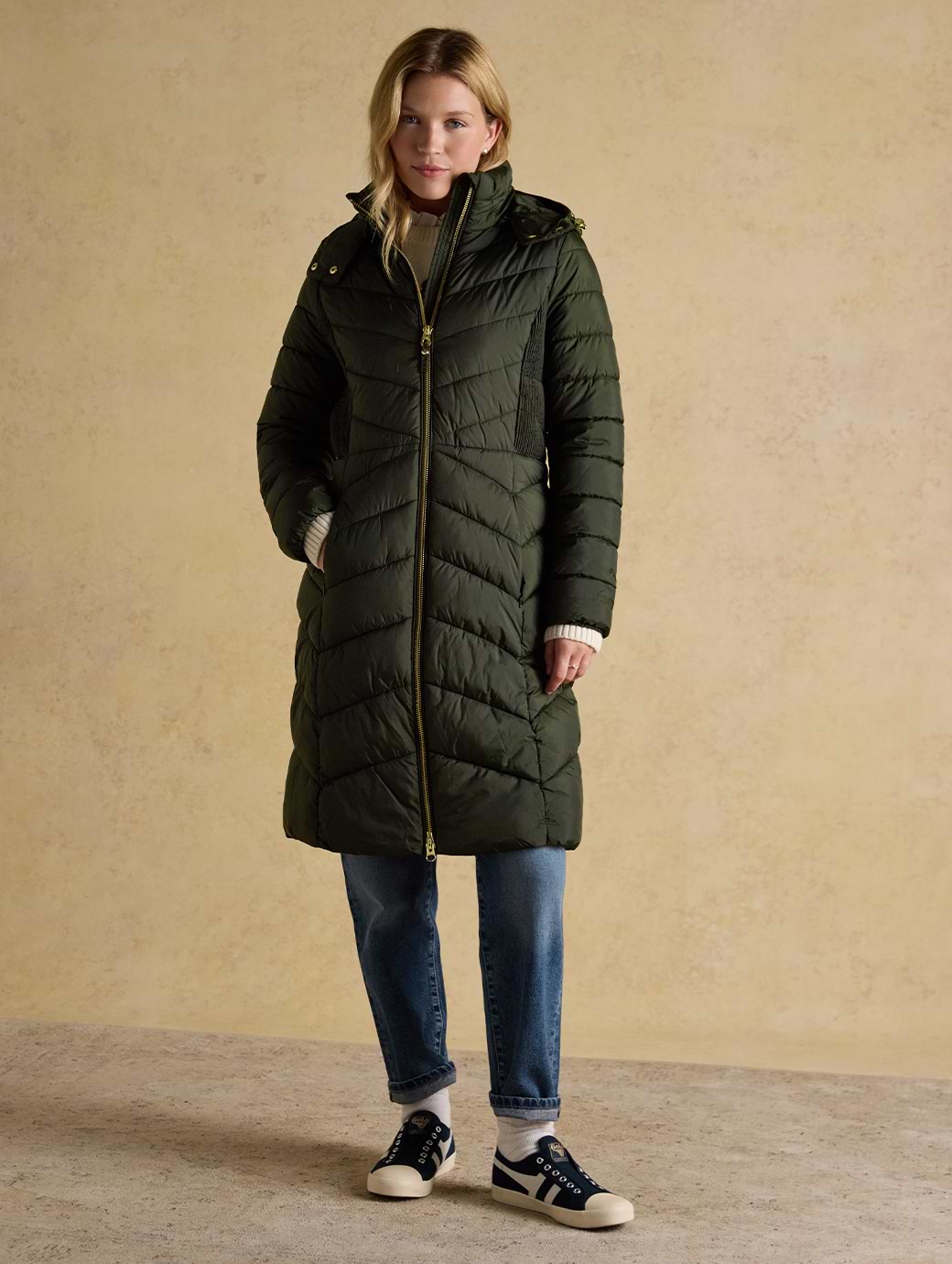 Joules Women's Pembury Coat Khaki Green