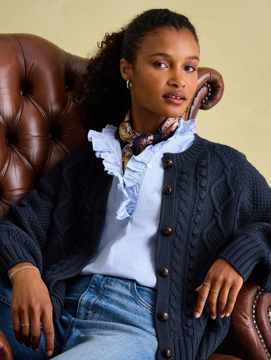 Joules Women s Rafferty Knitted Cardigan Navy