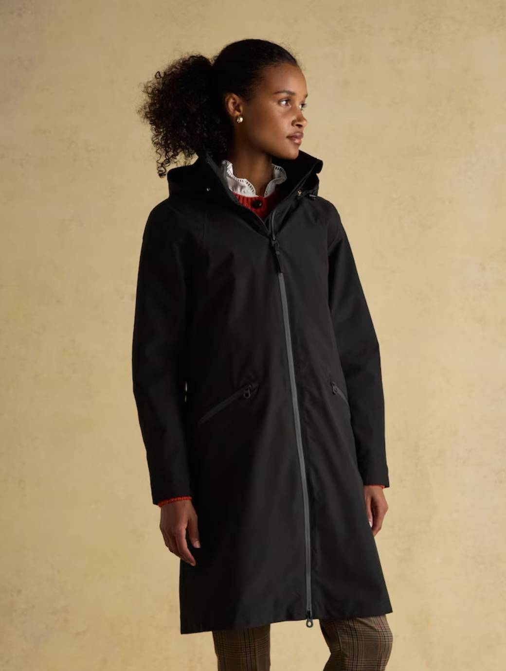 Joules Women's Rainaway Lightweight Waterproof Longline Raincoat