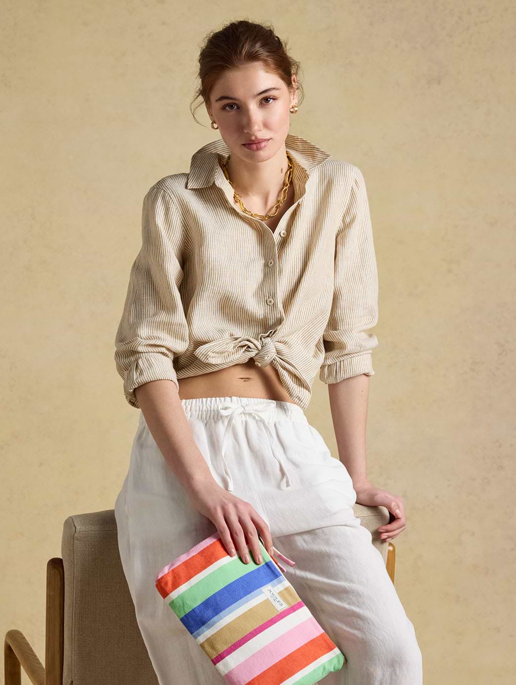 Joules Women's Anna Shirt Tan