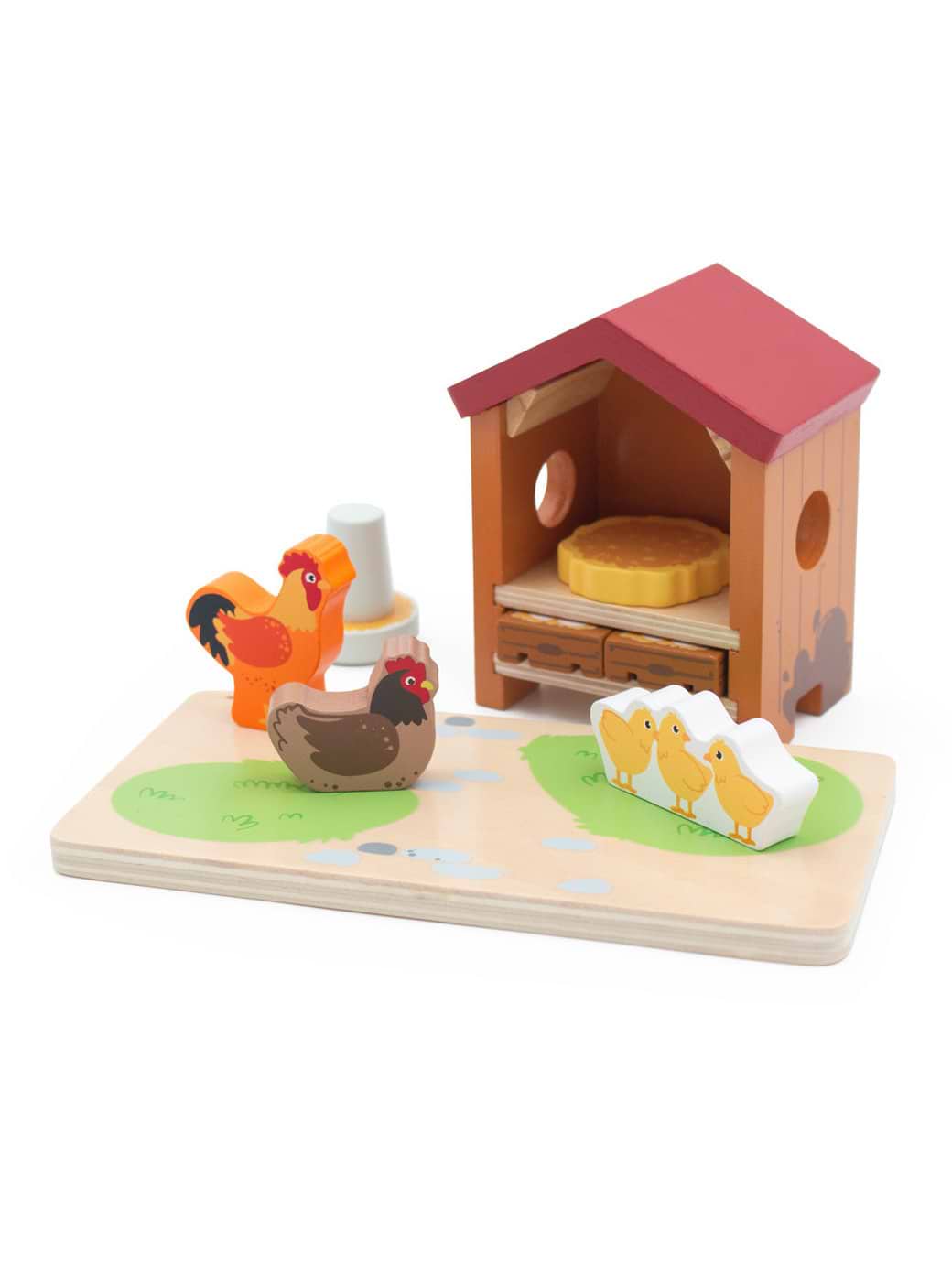 Jumini Wooden Chicken Coop Farm Set with Hens