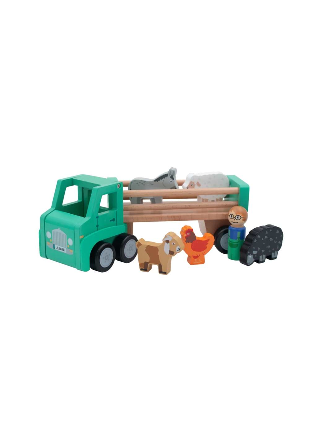 Jumini Wooden Farm Lorry with Animals