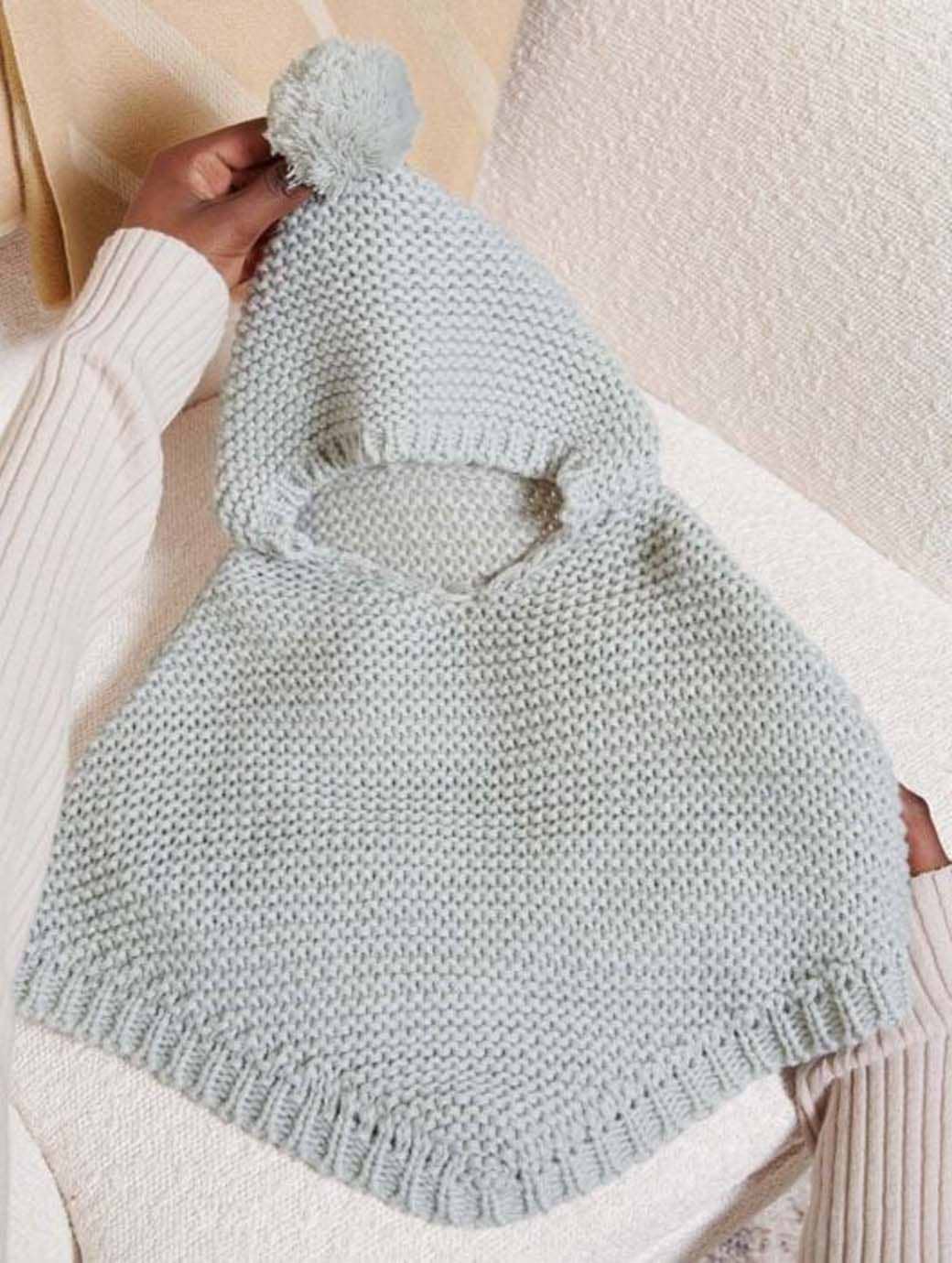 Katie Loxton Knitted Baby Poncho Cool Grey 3-6 months