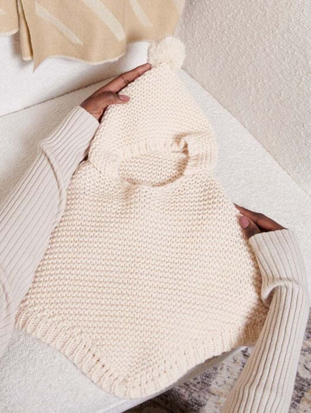Katie Loxton Knitted Baby Poncho Eggshell 3-6 months