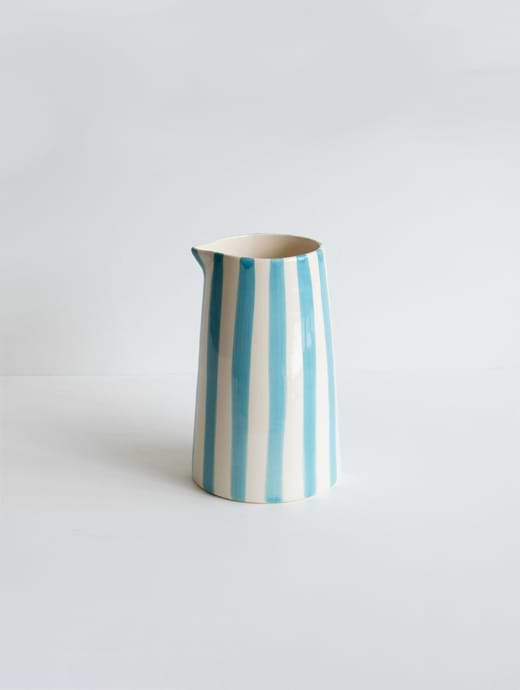 Musango Large Jug Candy Stripe Turquoise 