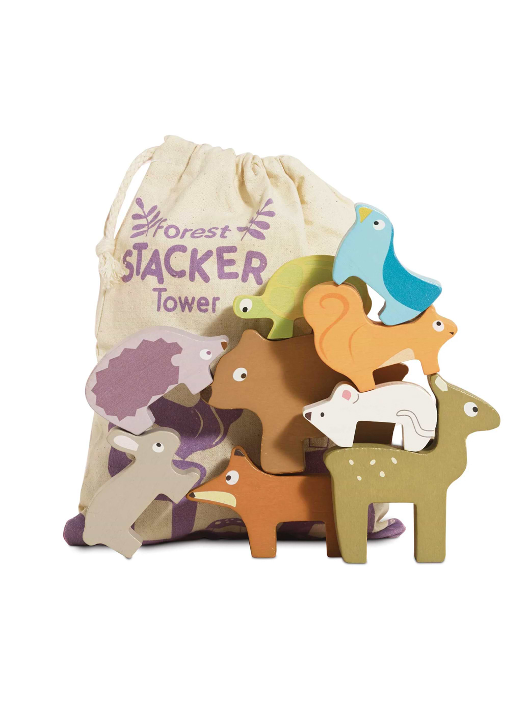 Le Toy Van Woodland Stacking Forest Animals & Bag