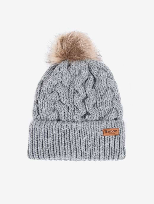 Barbour Women's Penshaw Cable Beanie Hat Grey
