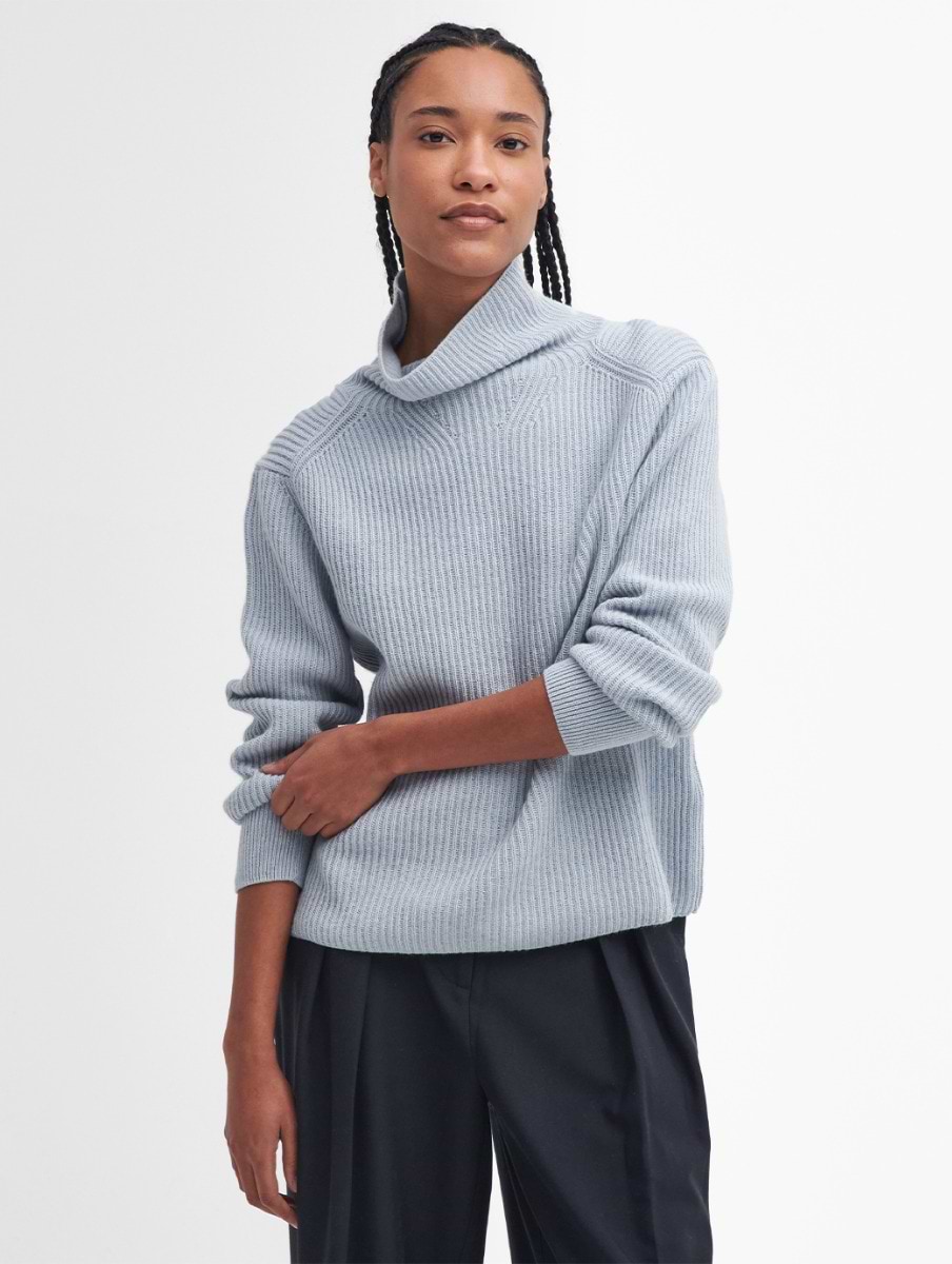 Barbour Women's Nora Knitted Jumper Pearl Blue