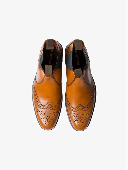 Loake Men s Hoskins Brogue Chelsea Boot Tan