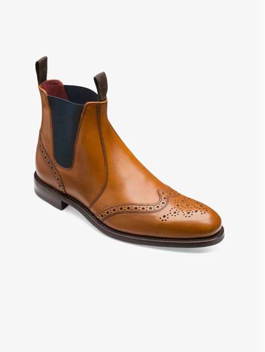 Loake Men s Hoskins Brogue Chelsea Boot Tan