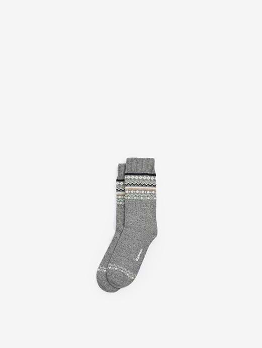 Barbour Women's Anaise Fairisle Sock Mid Grey/Loden