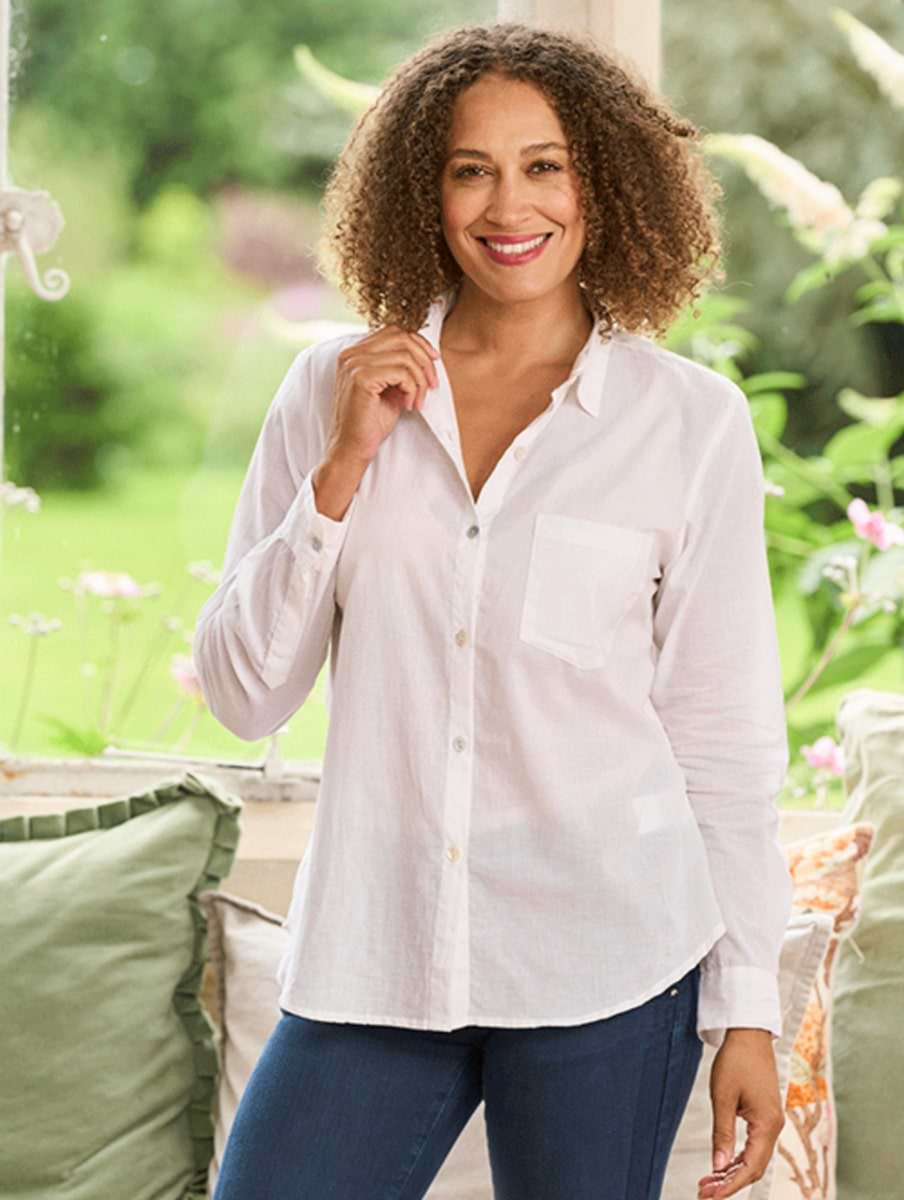 Luella Cotton Shirt Plain White
