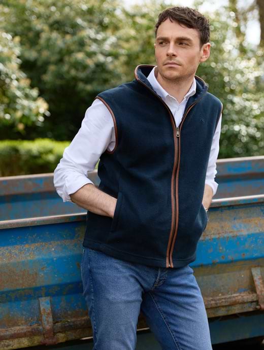 Beaumont & Bear Topsham Men's Fleece Gilet Navy