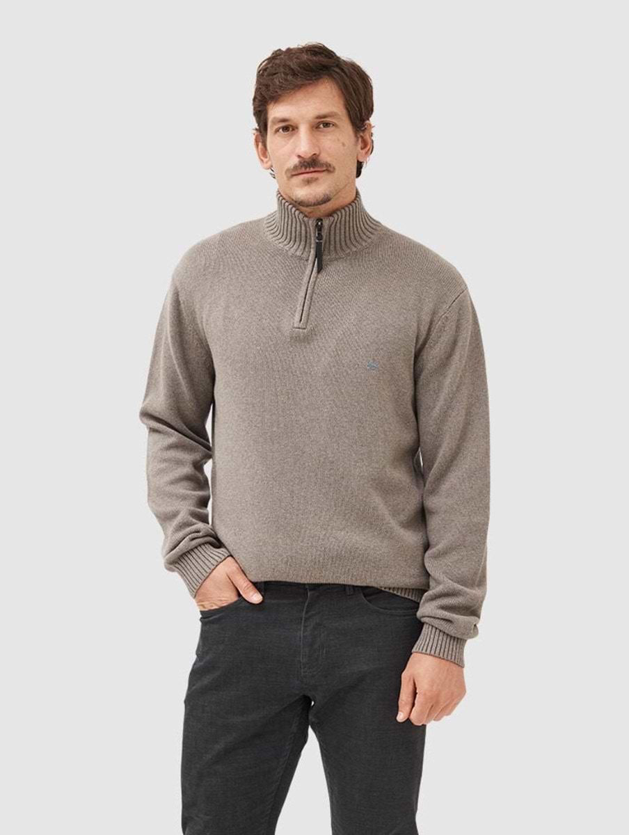 Rodd & Gunn Merrick Bay 1/4 Zip Knit Almond