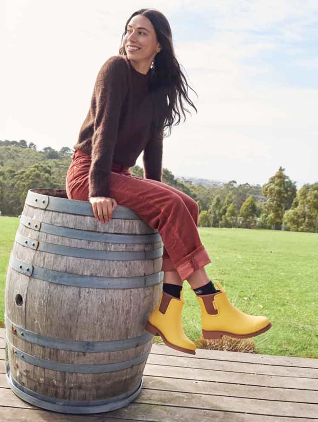 Merry People Women s Bobbi Wellington Boot Enhanced Traction Sunflower