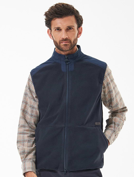 Barbour navy gilet mens best sale