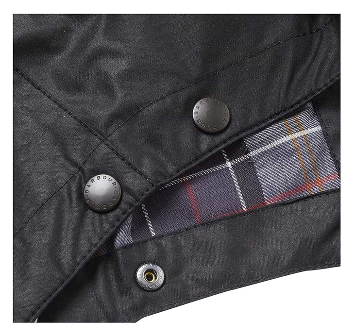 Barbour waxed cotton hood navy on sale