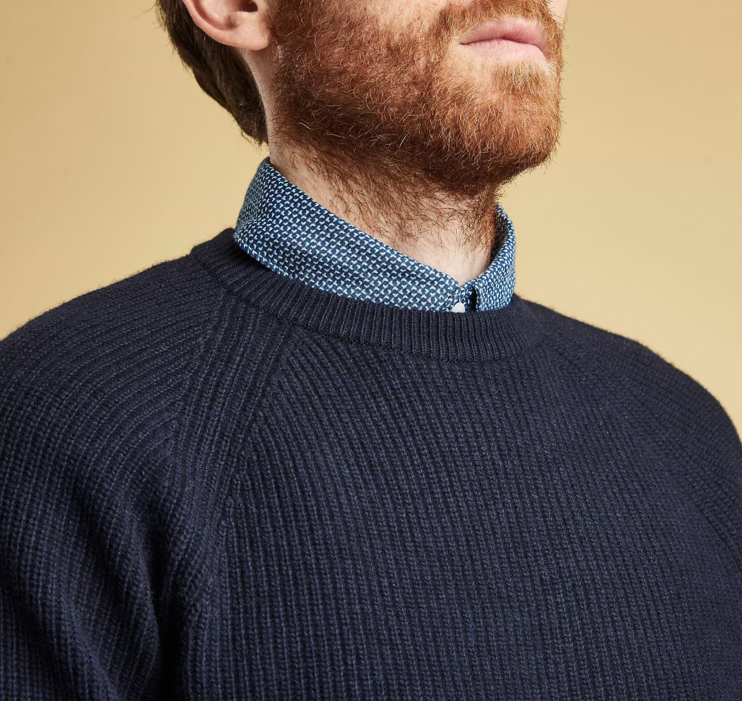 Barbour Manor Crew Neck Jumper Navy Griggs