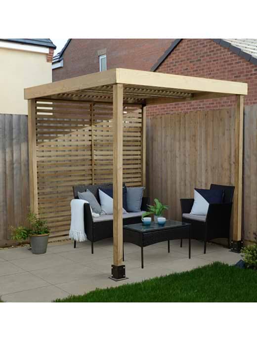 Forest Garden Modular Pergola with 1 Side Panel Pack