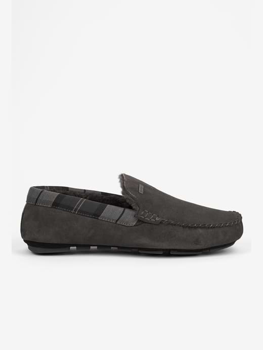 Barbour Monty Slippers Dark Grey Suede