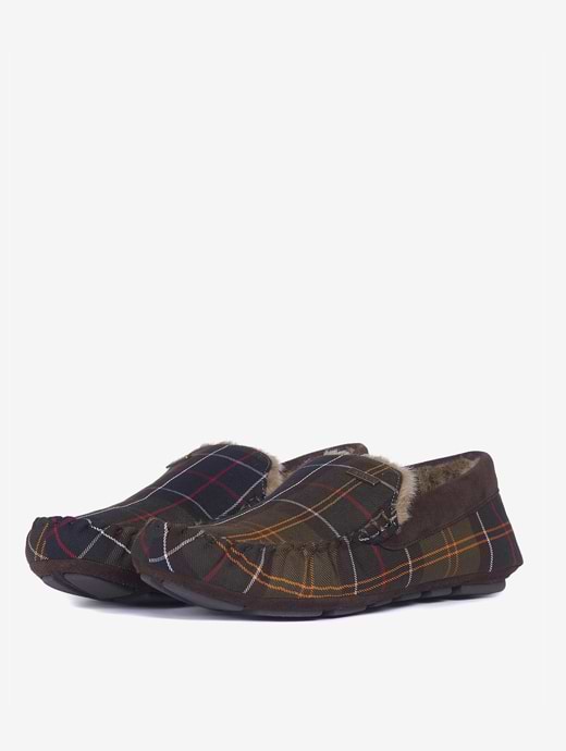 Barbour Mens Monty Moccasin Slippers Classic Tartan Griggs