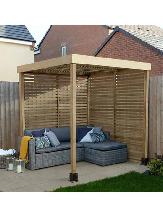 Forest Garden Modular Pergola with 2 Side Panel Pack
