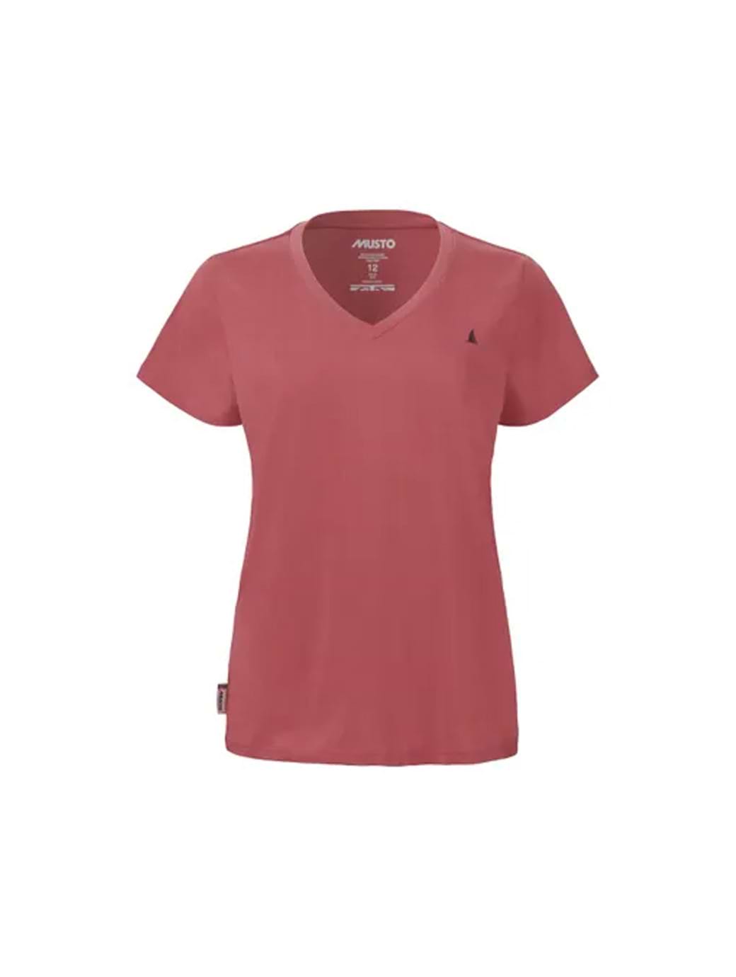 Musto Women's Original V-Neck Short Sleeve T-Shirt Sweet Raspberry