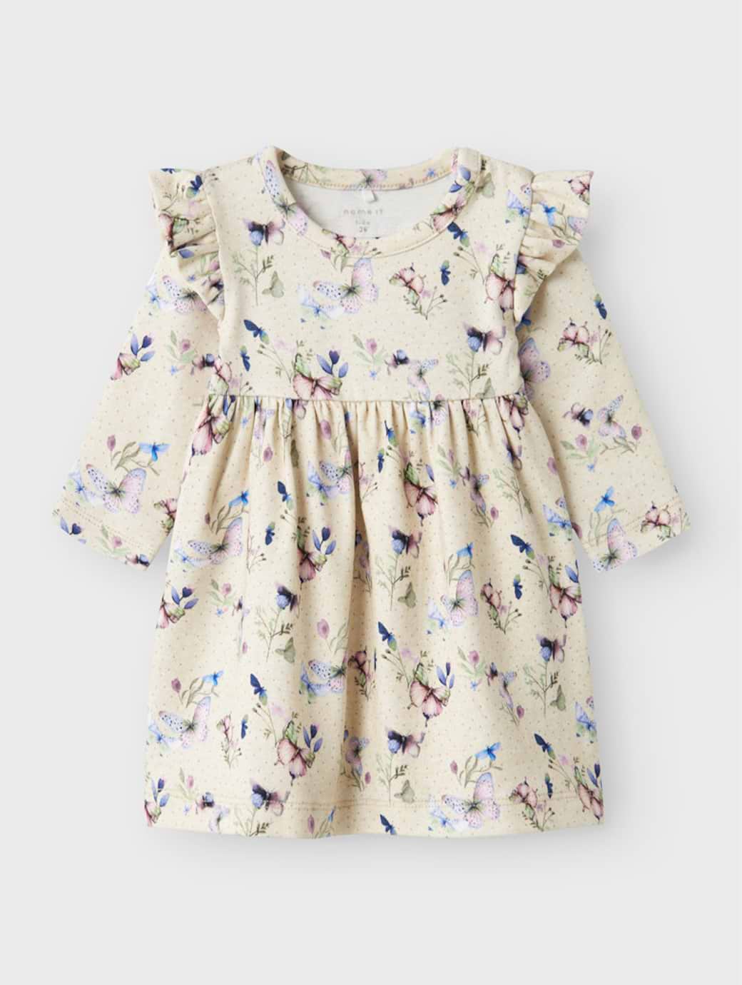 Name It Baby Bela Long Sleeve Dress Peyote Melange