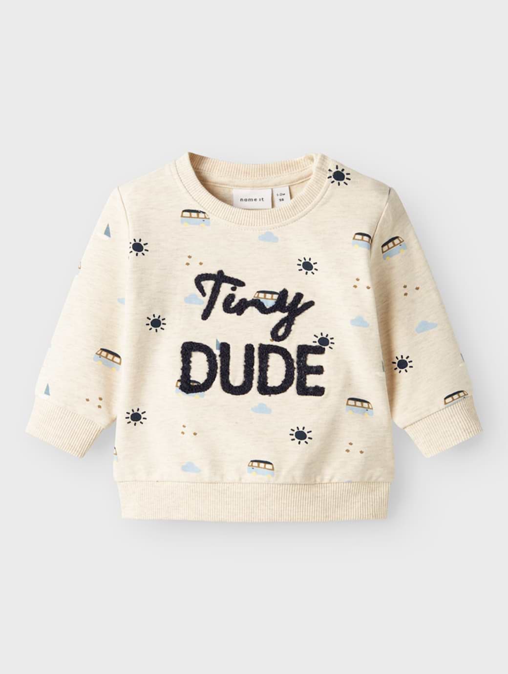Name It Baby Boy's Fris Long Sleeve Light Sweat Peyote Melange