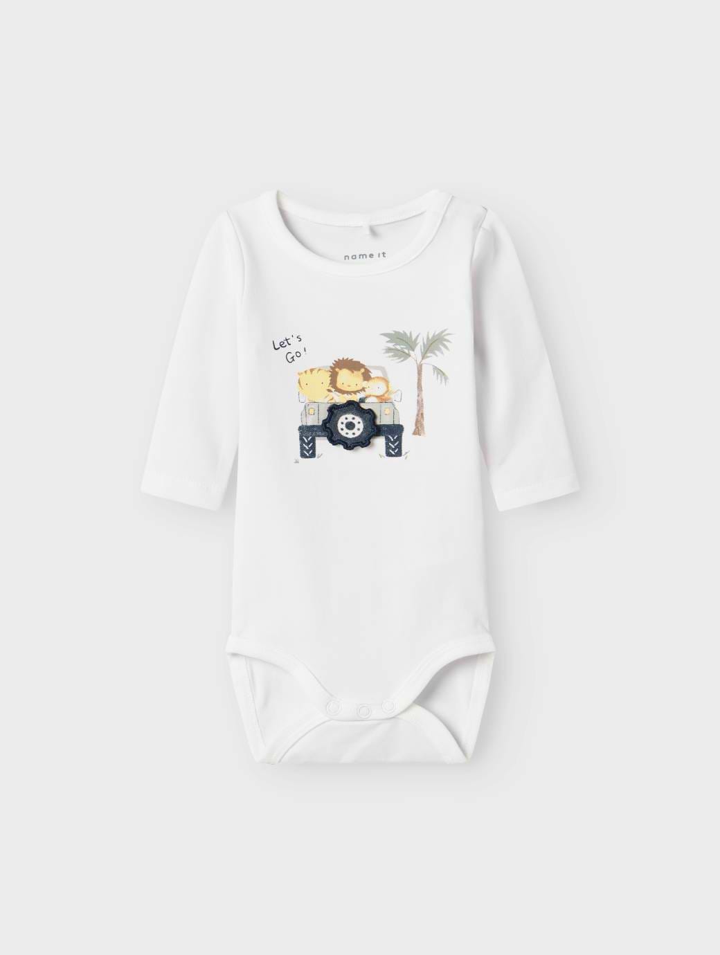 Name It Baby Boy's Hollow Long Sleeve Box Body Bright White