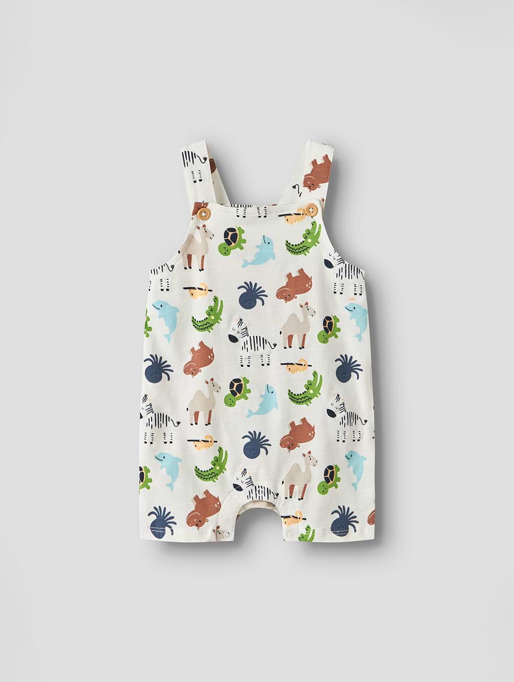 Name It Baby Boy's Fari Overall Shorts Cloud Dancer