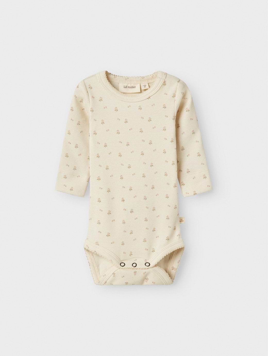 Name It Baby Girl's Gago Long Sleeve Slim Bodysuit Turtledove Flower