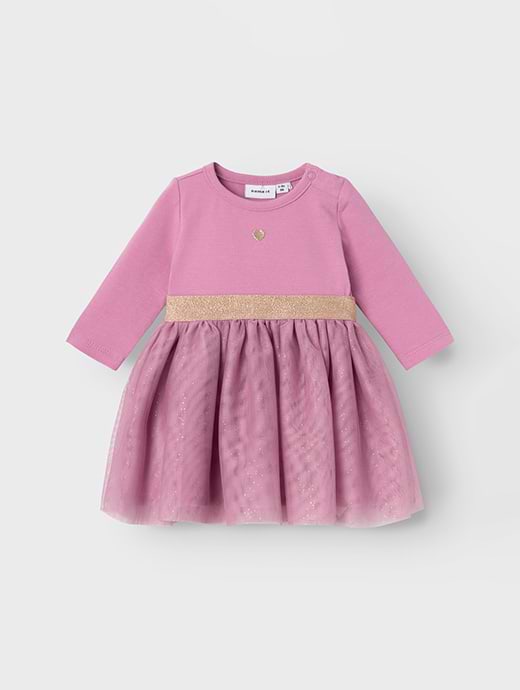 Name It Baby Otul Long Sleeve Dress Mauve Orchid