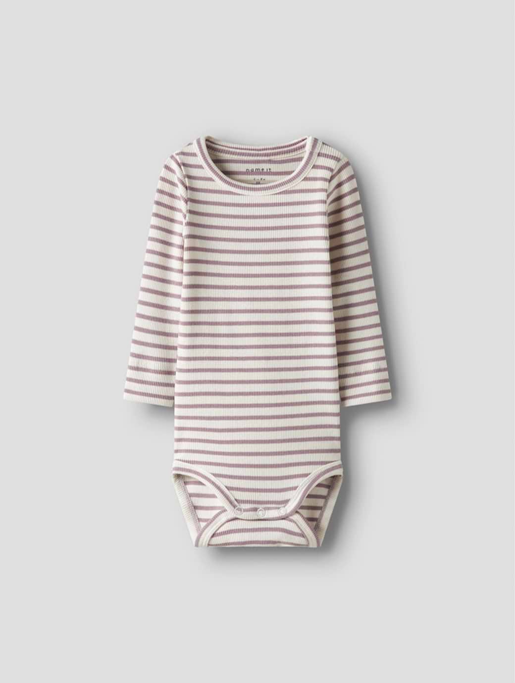 Name It Baby Unisex Bani Long Sleeve Bodysuit Elderberry