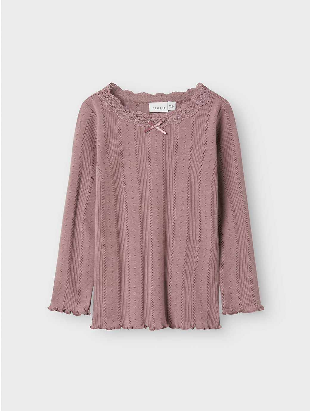 Name It Girl's Freda Long Sleeve Slim Top Elderberry