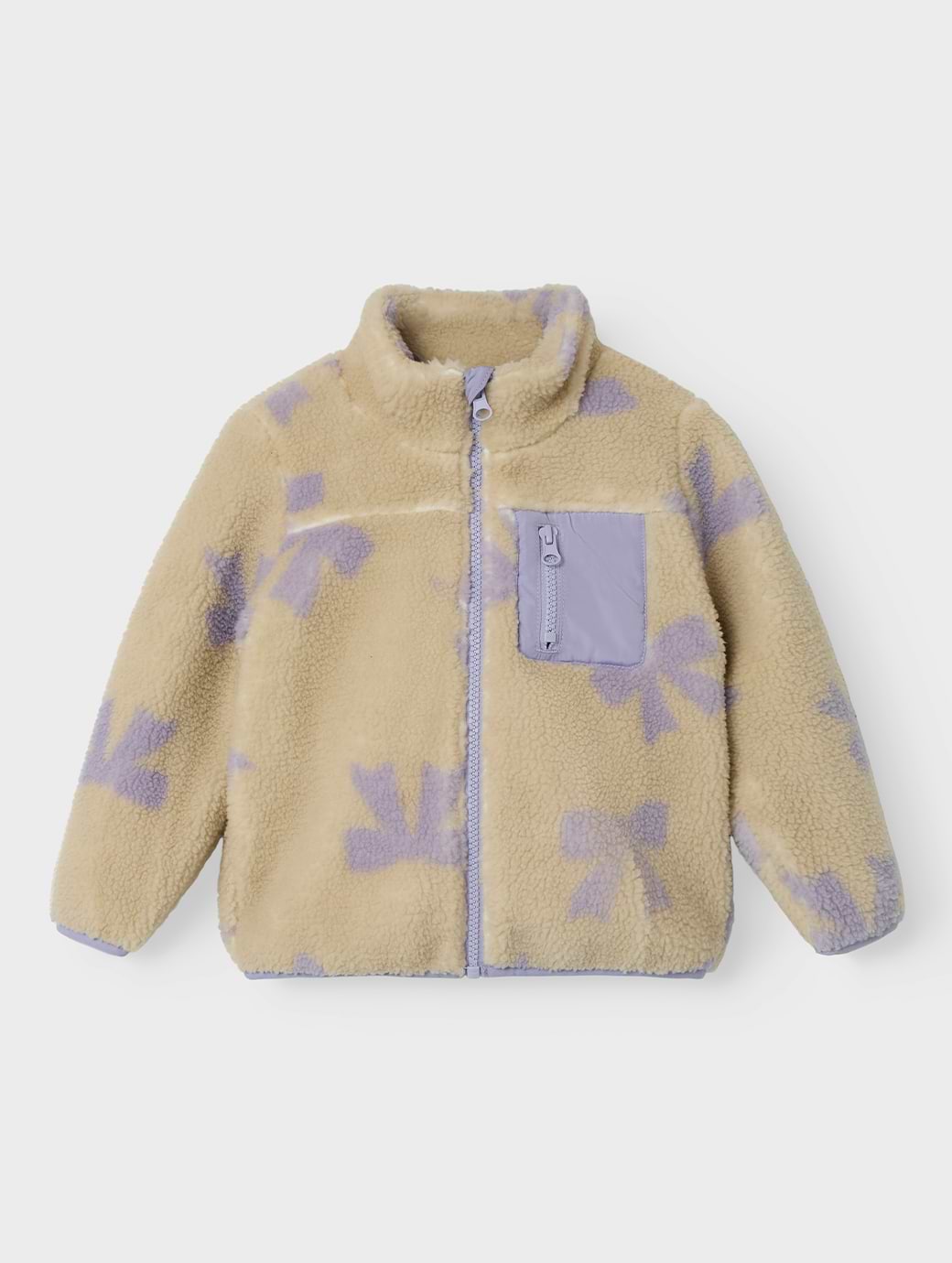 Name It Girl's Monica Teddy Jacket Bow Fog