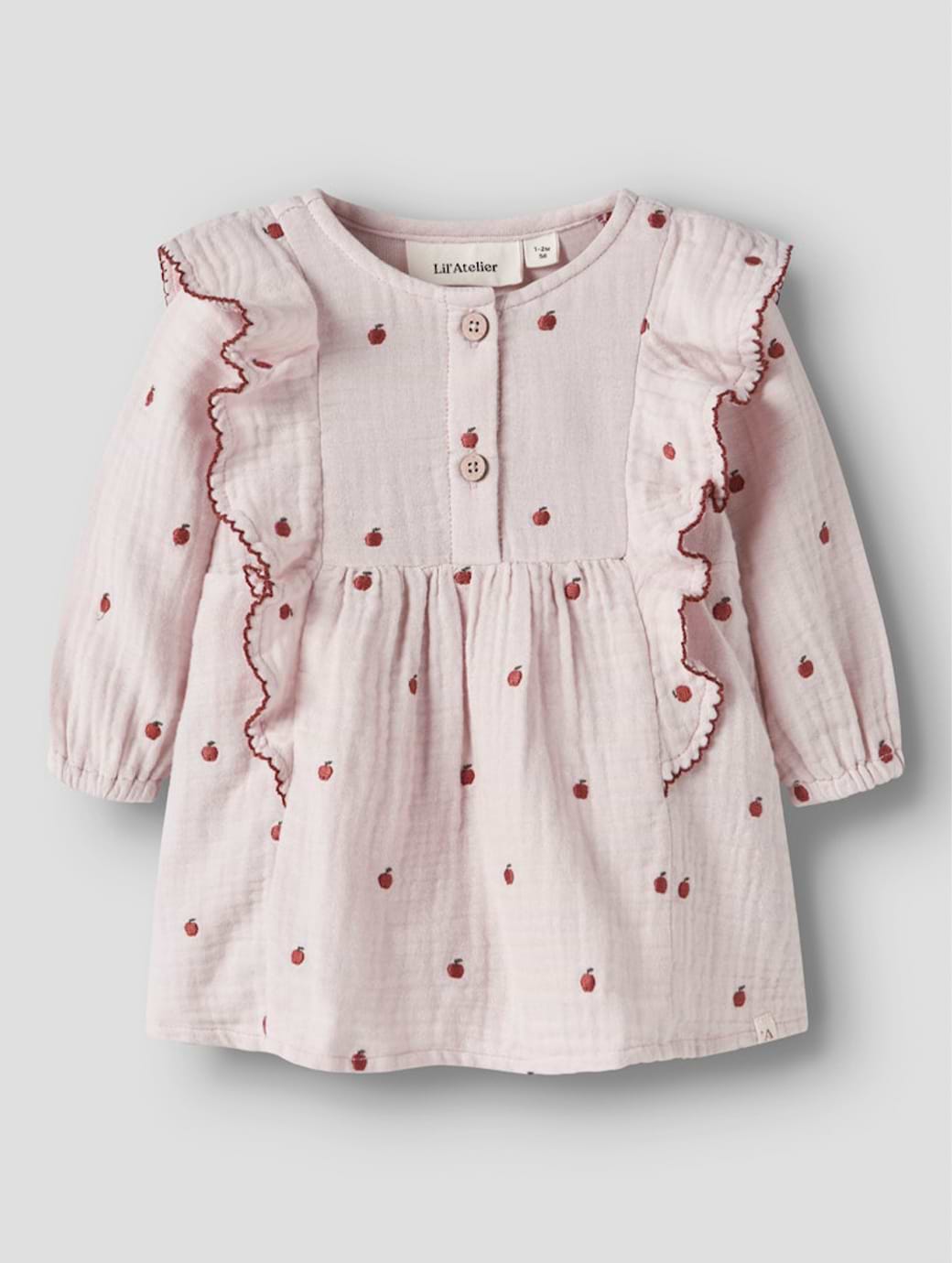 Name It Lil' Atelier Baby Girl's Kamma Long Sleeve Loose Body Dress Hushed Violet