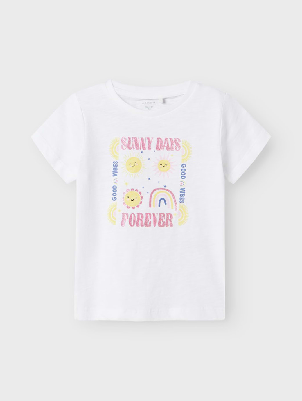 Name It Mini Girl's Jeanette Short Sleeve Box Top Bright White
